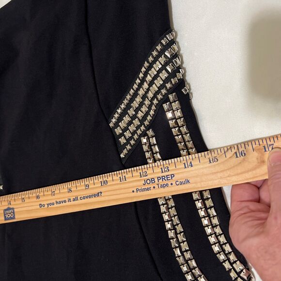 Vgt Guess Y2K Studded Strapless BodyCon Dress 10 Punk Sexy Vamp Mini - Picture 7 of 14